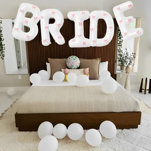 40 Inch Bride Balloon with Pink Bows Wedding Decor