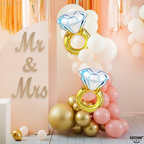 KatchOn 2 Pack 30 Inch Diamond Ring Balloons for Engagement Wedding Bachelorette Parties