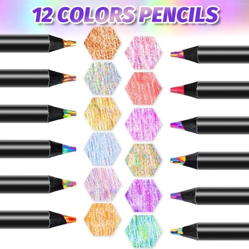 Yangmei 12 Rainbow Colored Pencils for Kids and Adults