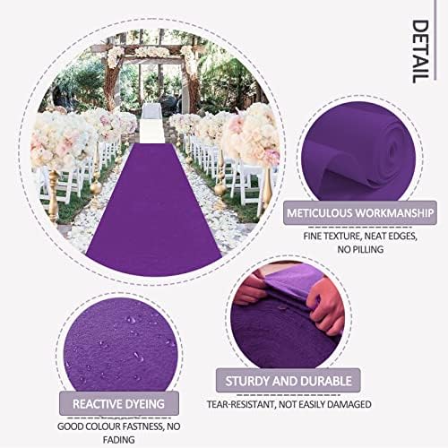 Purple Carpet Runners 2mm Wedding Aisle Runner Mat for Non-Slip Events