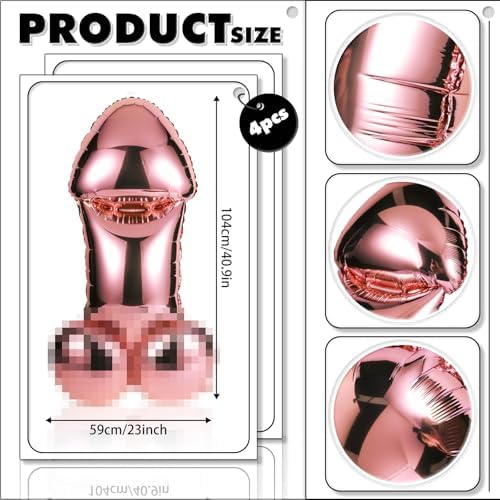 4 Pcs Iridescent Balloons Bachelorette Party Favors Rose Gold