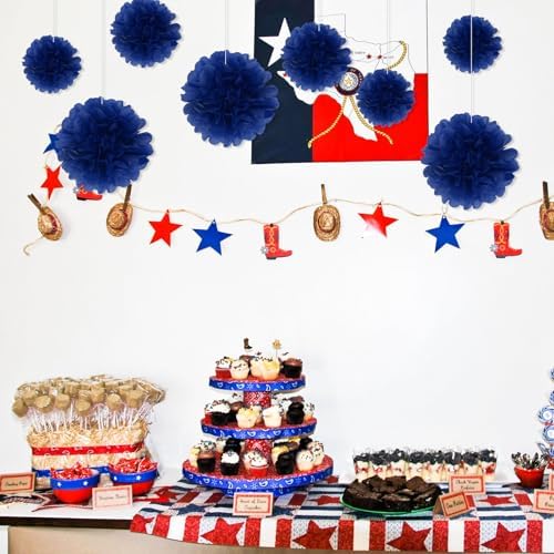 20PCS Royal Blue Tissue Paper Pom Poms for Party Decor