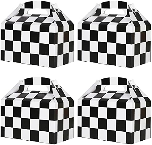Racing Flag Gift Bags 24 Pcs Checkerboard Treat Box Party Favor Supplies