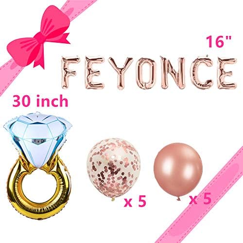 LaVenty Set of 12 Rose Gold Balloons for Bachelorette Party Decor