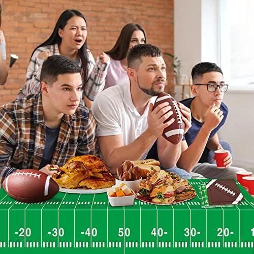 Oigco Football Party Plates Napkins Cups Set for 24 Guests