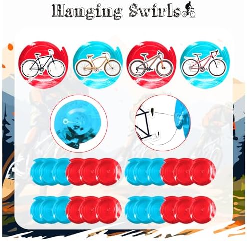 24 Piece Bicycle Hanging Streamers for Birthday Parties