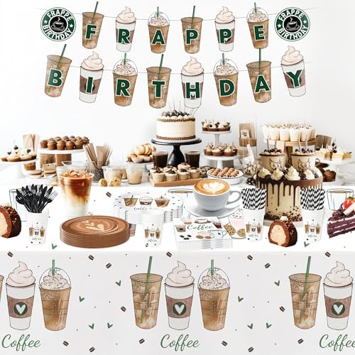 Coffee Party Decorations Tablecloth 3 Pack