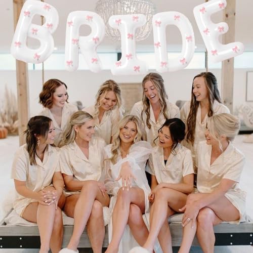 40 Inch Bride Balloon with Pink Bows Wedding Decor