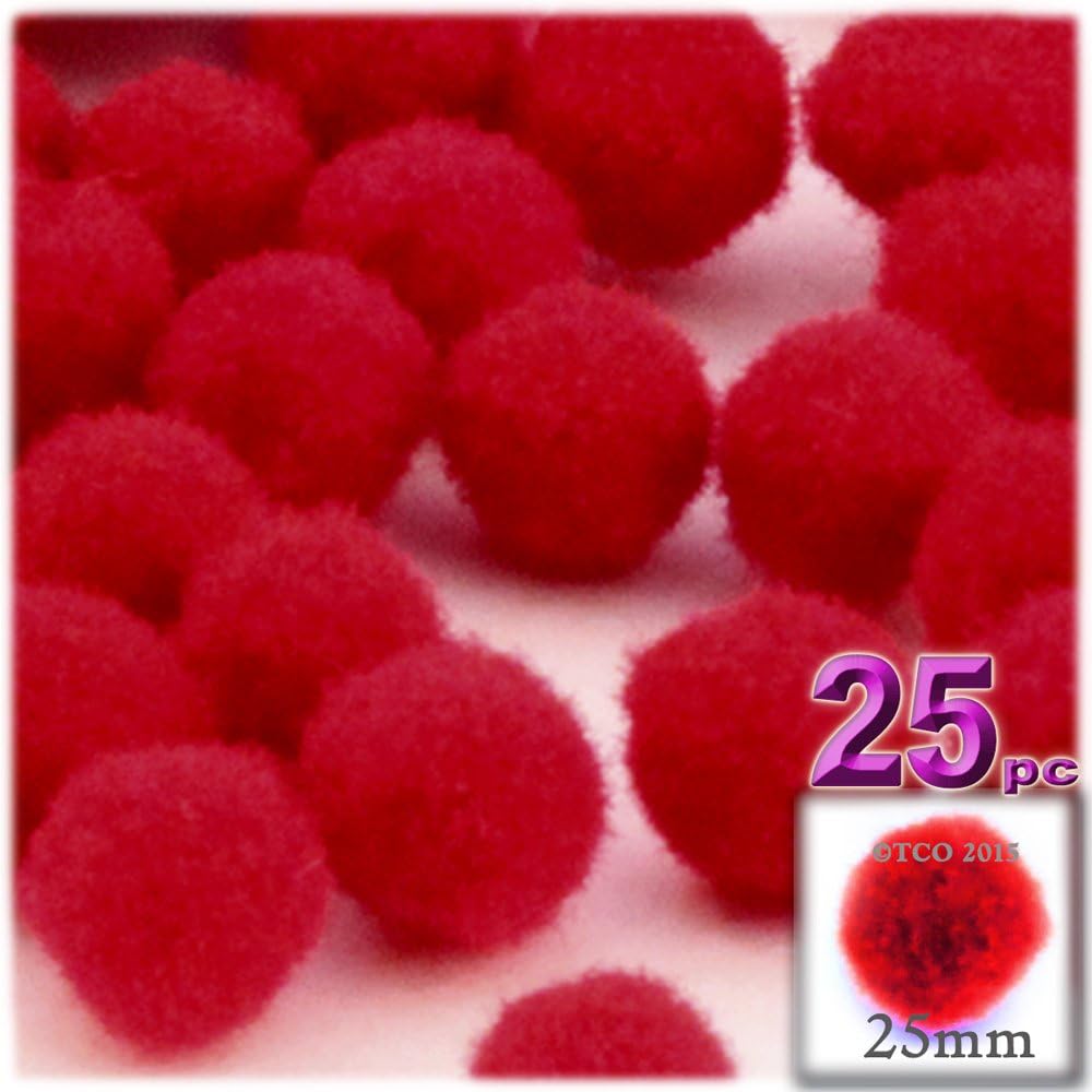 The Crafts Outlet 25-Piece Coffee Brown Pom Poms