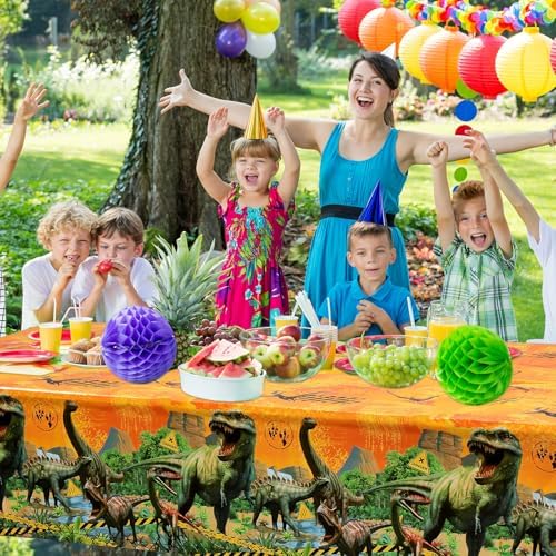Tiamon 3 Pcs Dinosaur Party Tablecloths