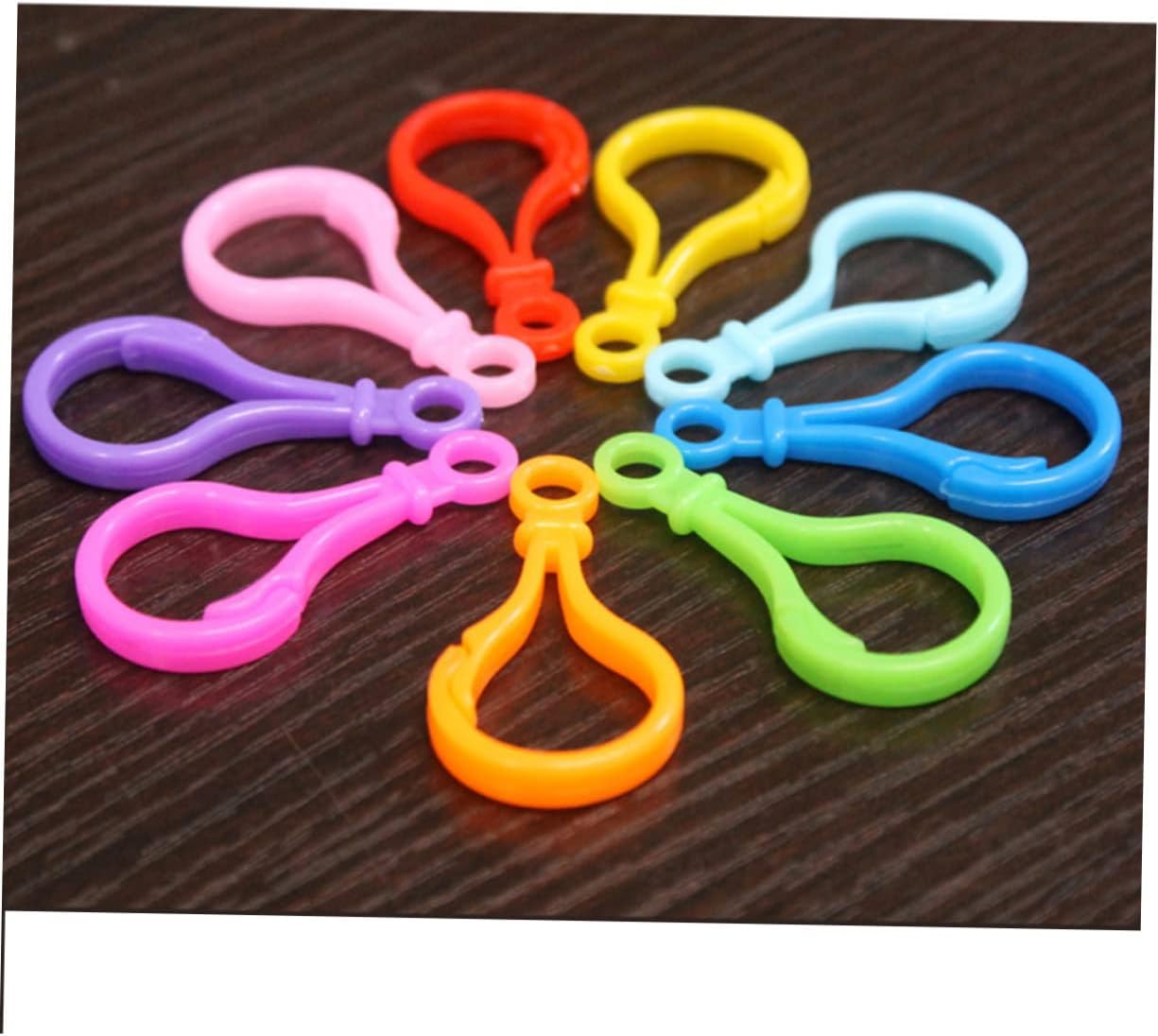 100pcs Acrylic Keyring Hooks Belt Clips for Backpack Pendant Party Favor