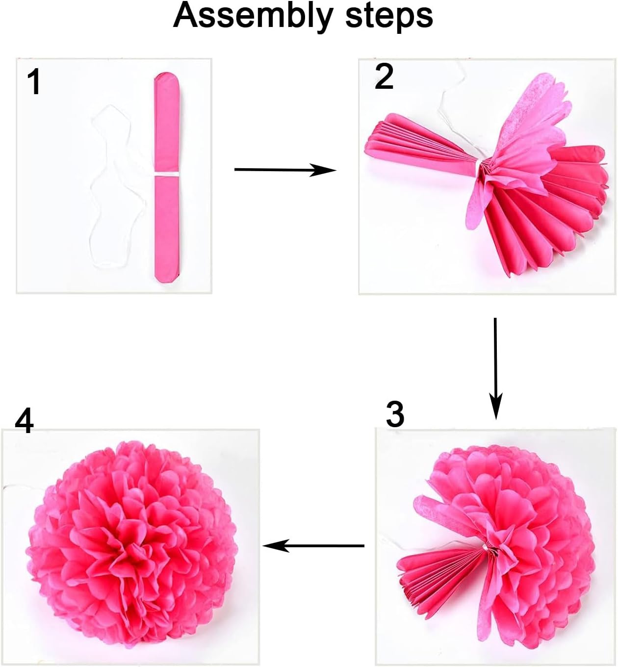 Aimto 12pcs White Paper Pom Poms Decorations for Party Ceiling Wall Hanging