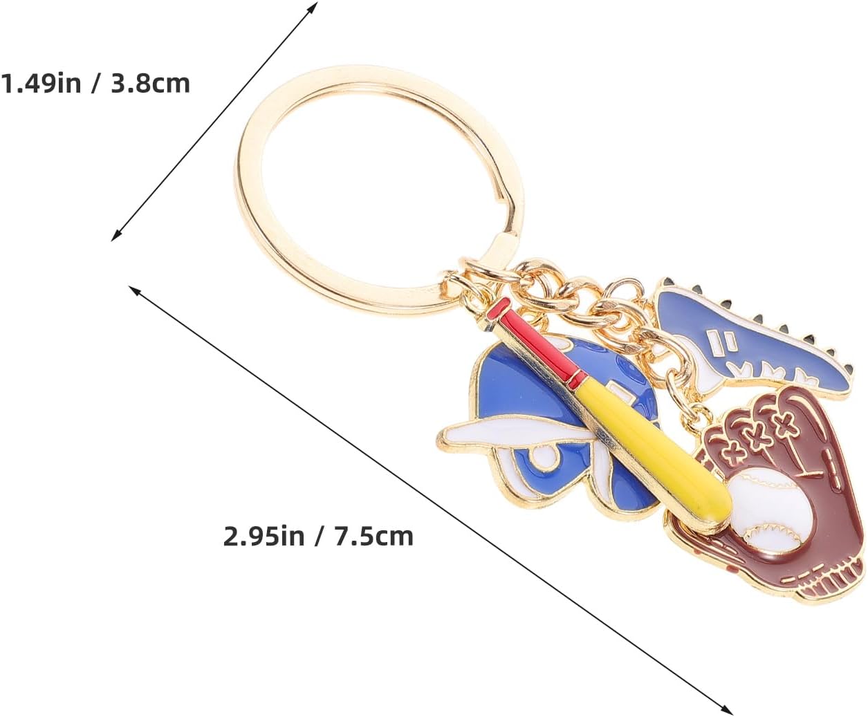 LUOZZY 3 Pcs Mini Baseball Bat Keychain