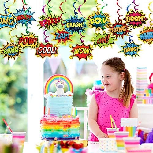Superhero Party Decor Foil Swirls 30 Pack
