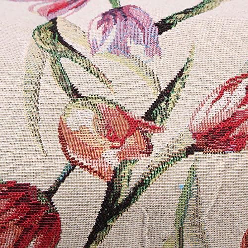 Rose Jacquard Knitting Tote Bag with Large Capacity