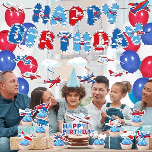 Airplane Birthday Party Decorations 49PCS Set