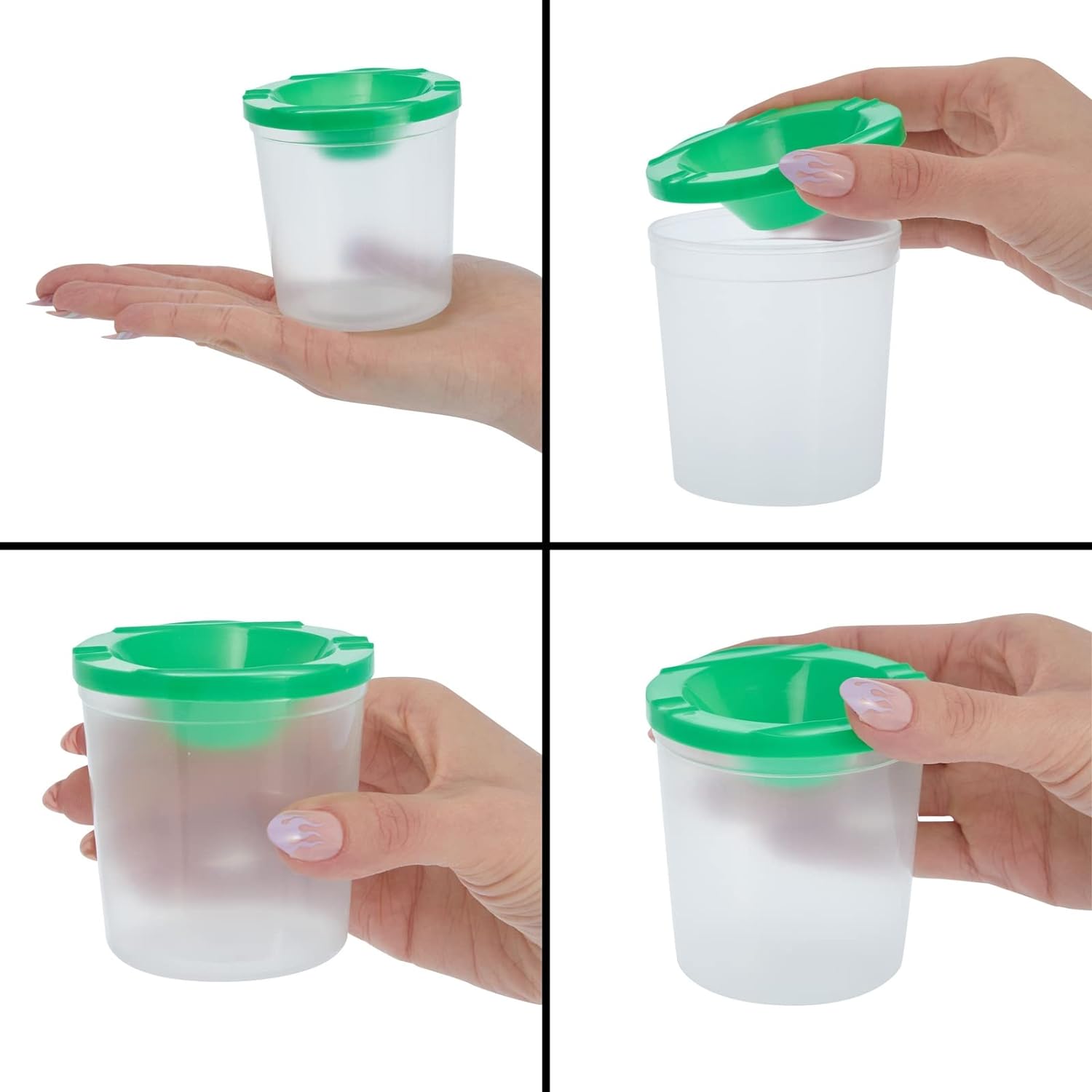 Juvale 12 Pack Spill Proof Paint Cups With Lids for Kids