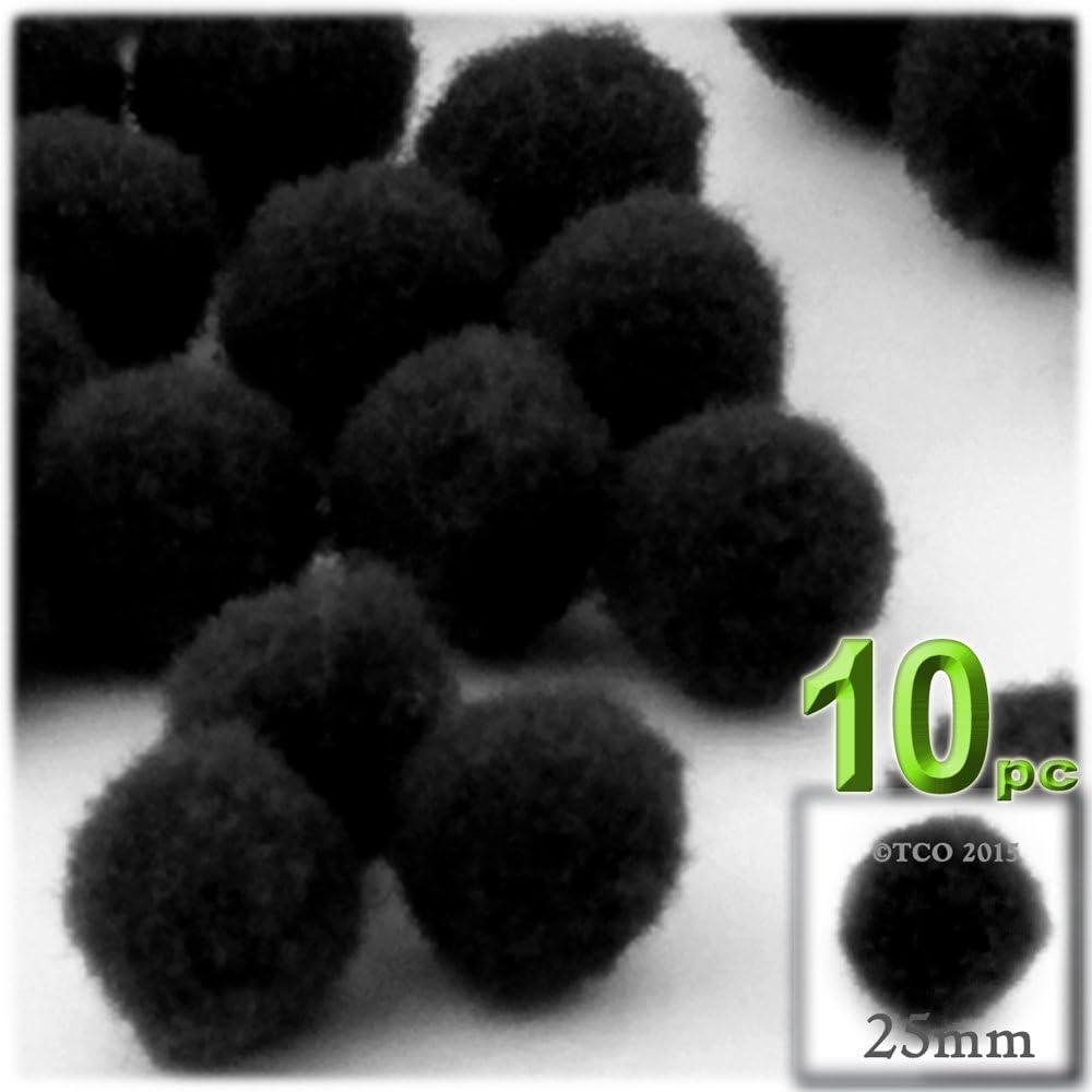 The Crafts Outlet 10-Piece Multi Purpose Pom Poms Neon Green 25mm