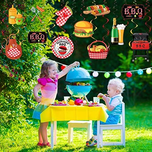 Ireer 52 Pcs BBQ Party Hanging Decor Swirls