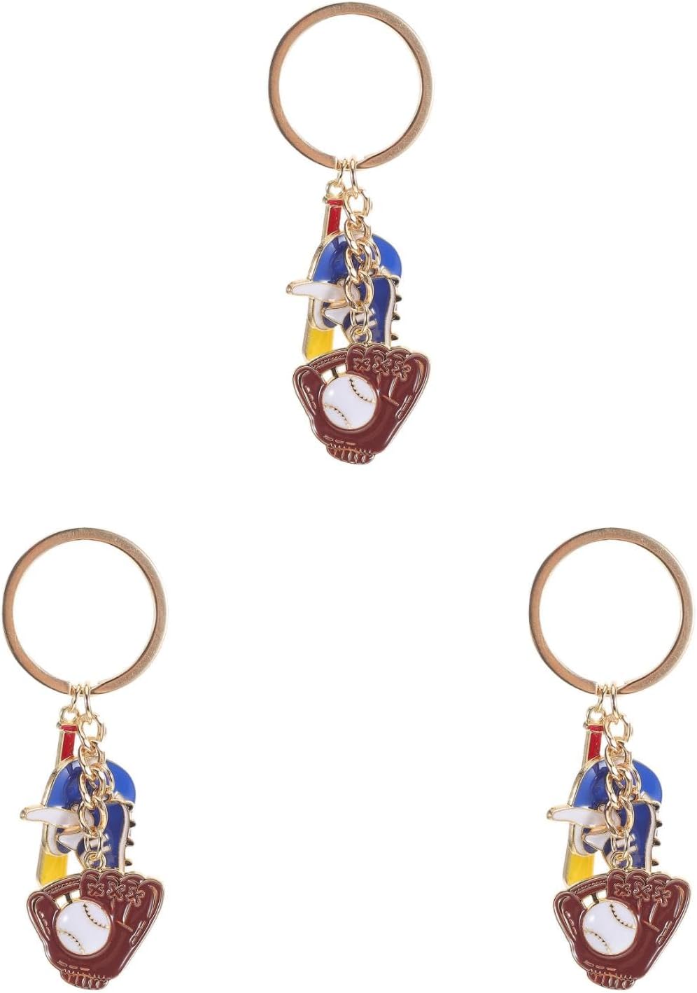 LUOZZY 3 Pcs Mini Baseball Bat Keychain