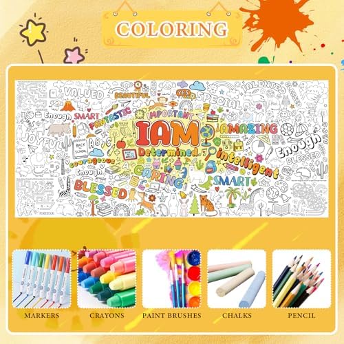 Positive Affirmations Coloring Poster for Kids