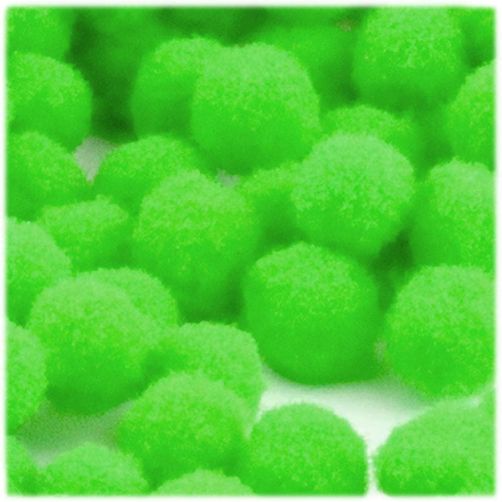 The Crafts Outlet 25-Piece Neon Green Acrylic Pom Poms