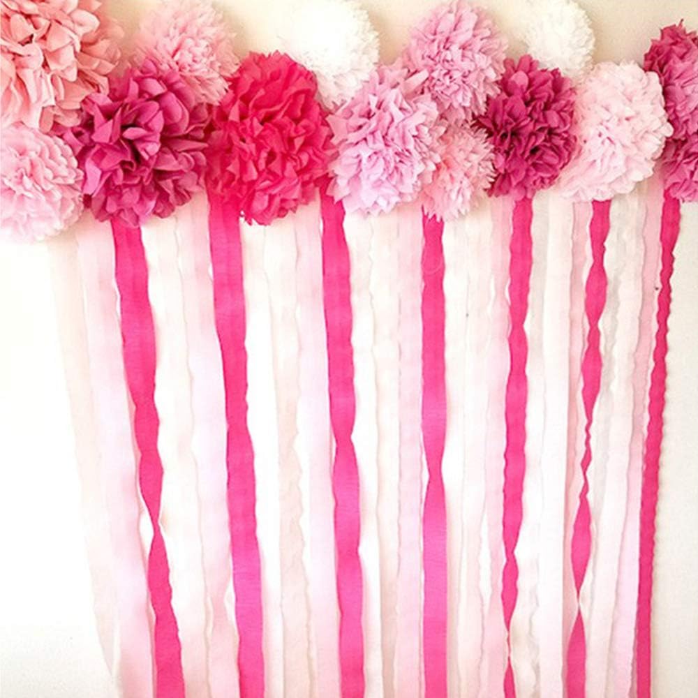 Binpeng Paper Pom Poms Wedding Decorations 6PCS White