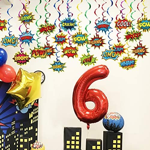 Superhero Party Decor Foil Swirls 30 Pack