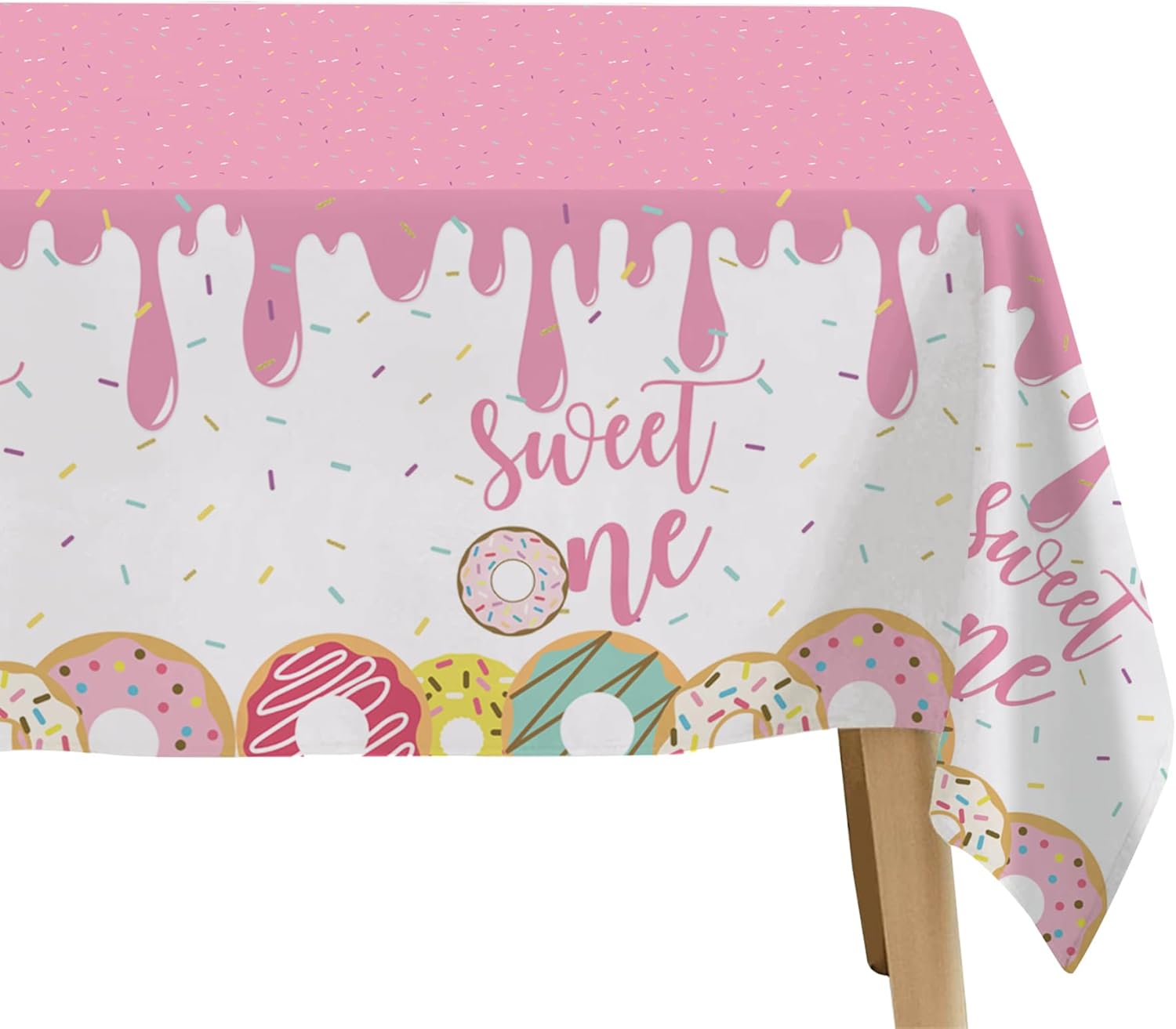 Xigejob Donut Party Tablecloth Decorations - 3 Pack