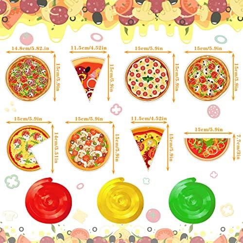 Teling 48 Pcs Pizza Streamers Ceiling Decorations for Birthday Parties