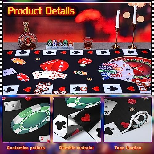 Thyle Casino Red and Black Carpet Runner Rug for Party Aisle