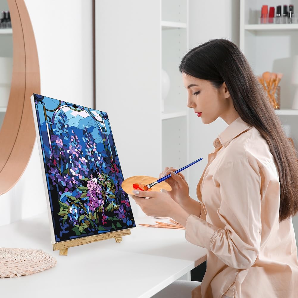 Framed Paint by Numbers Kit for Adults Beginners 78x118 Inch Canvas with Wooden Easel and Frame