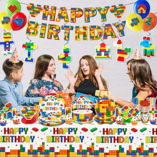Yingoto Building Block Party Supplies 198-Piece Set