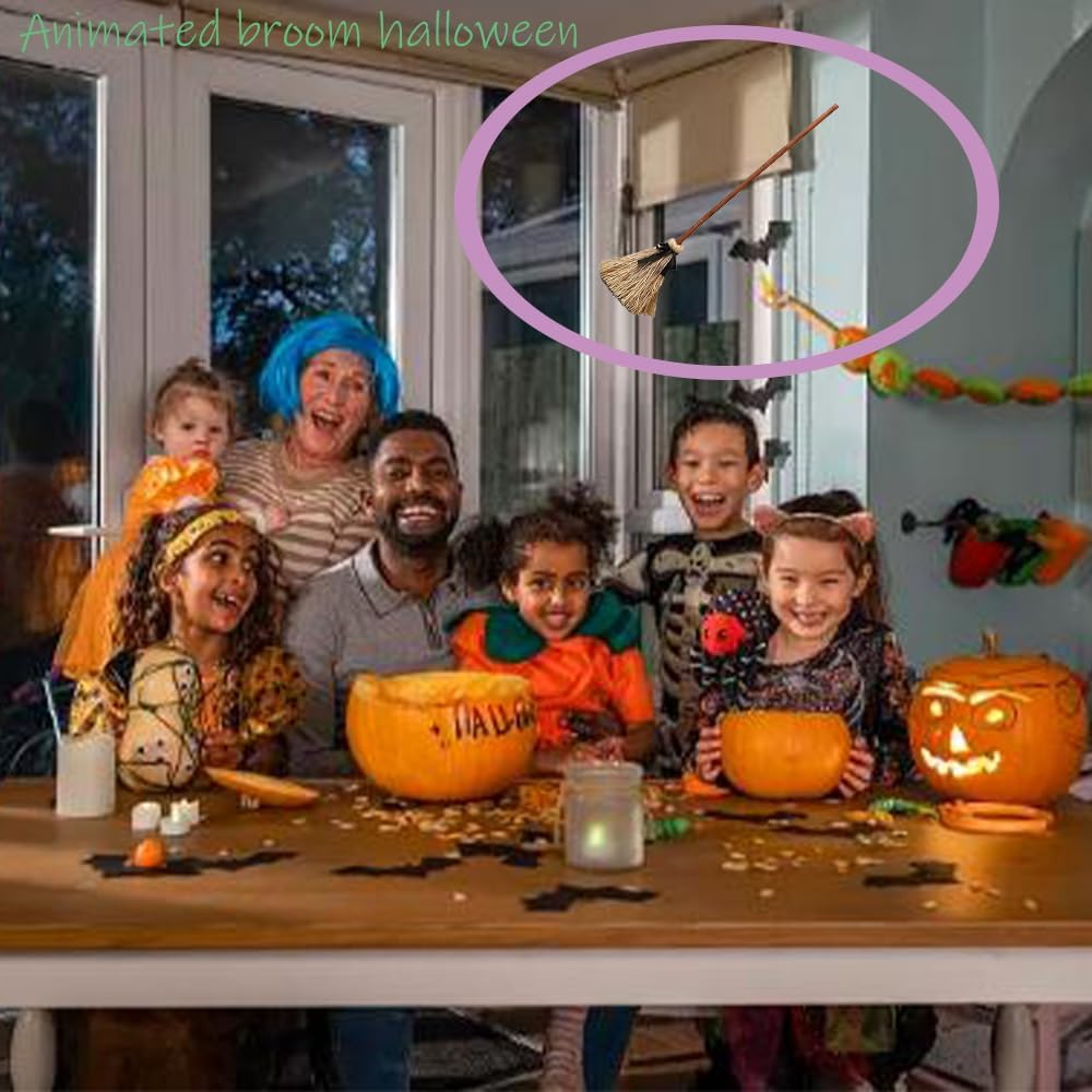 Animated Halloween Broom with Lights and Sound