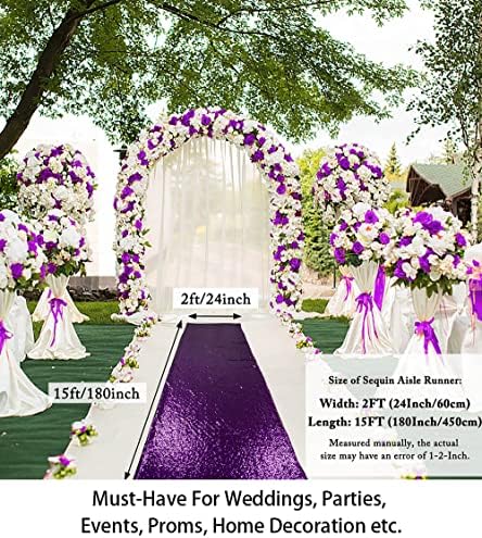 ShiDianYi Purple Sequin Aisle Runner for Wedding