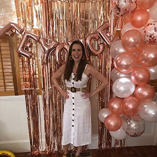 LaVenty Set of 12 Rose Gold Balloons for Bachelorette Party Decor