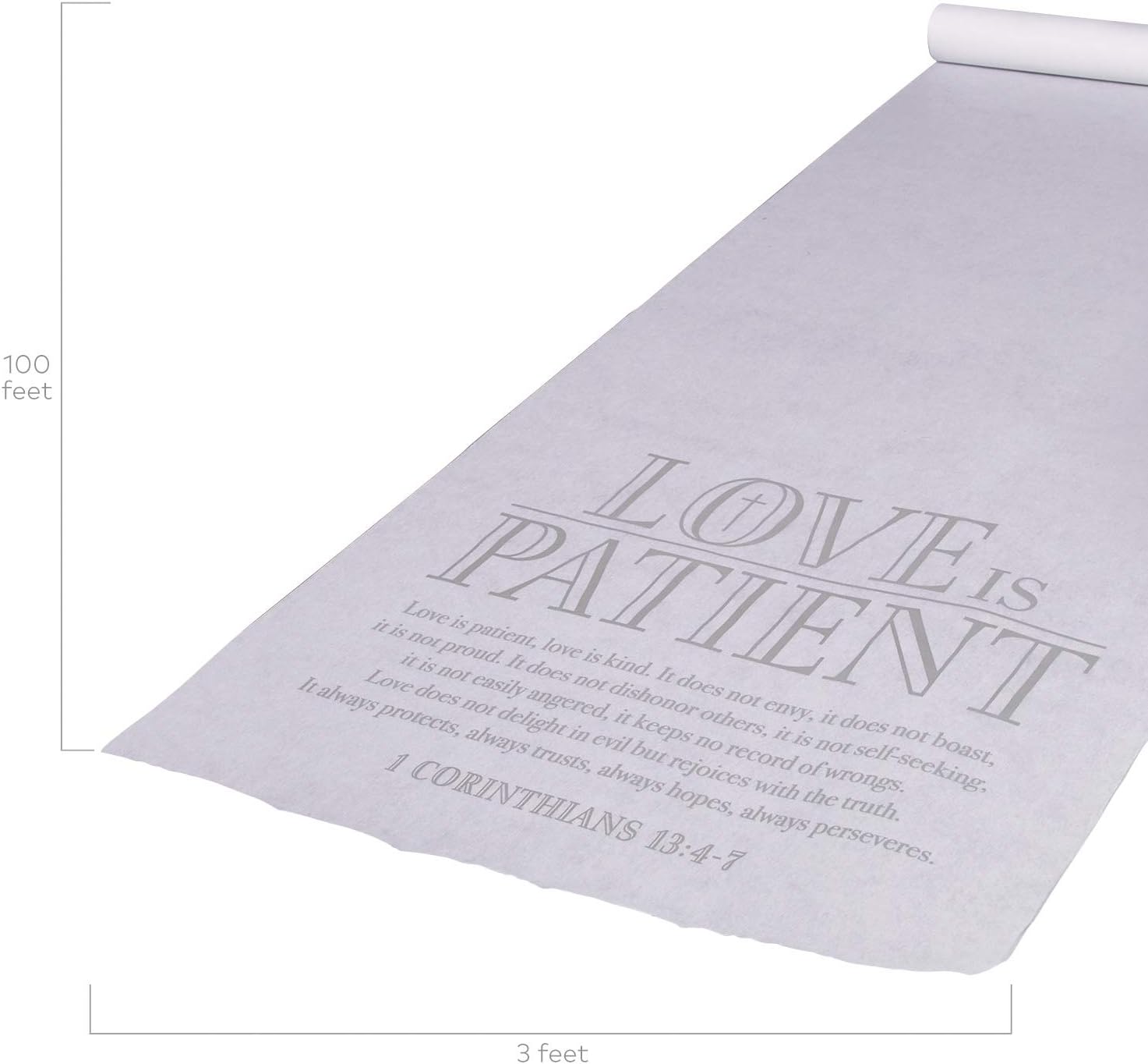 Love is Patient Wedding Aisle Runner 100 Feet