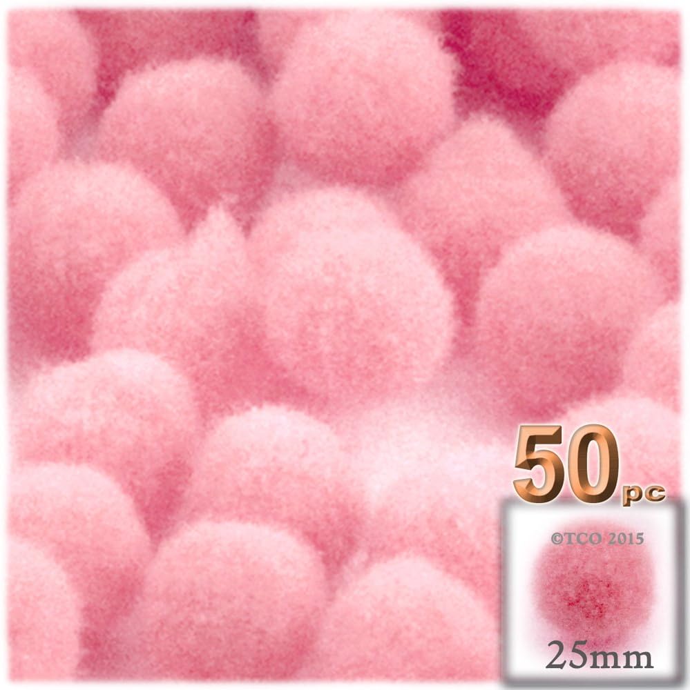 The Crafts Outlet 50-Piece Purple Pom Poms 25mm Round Acrylic Set