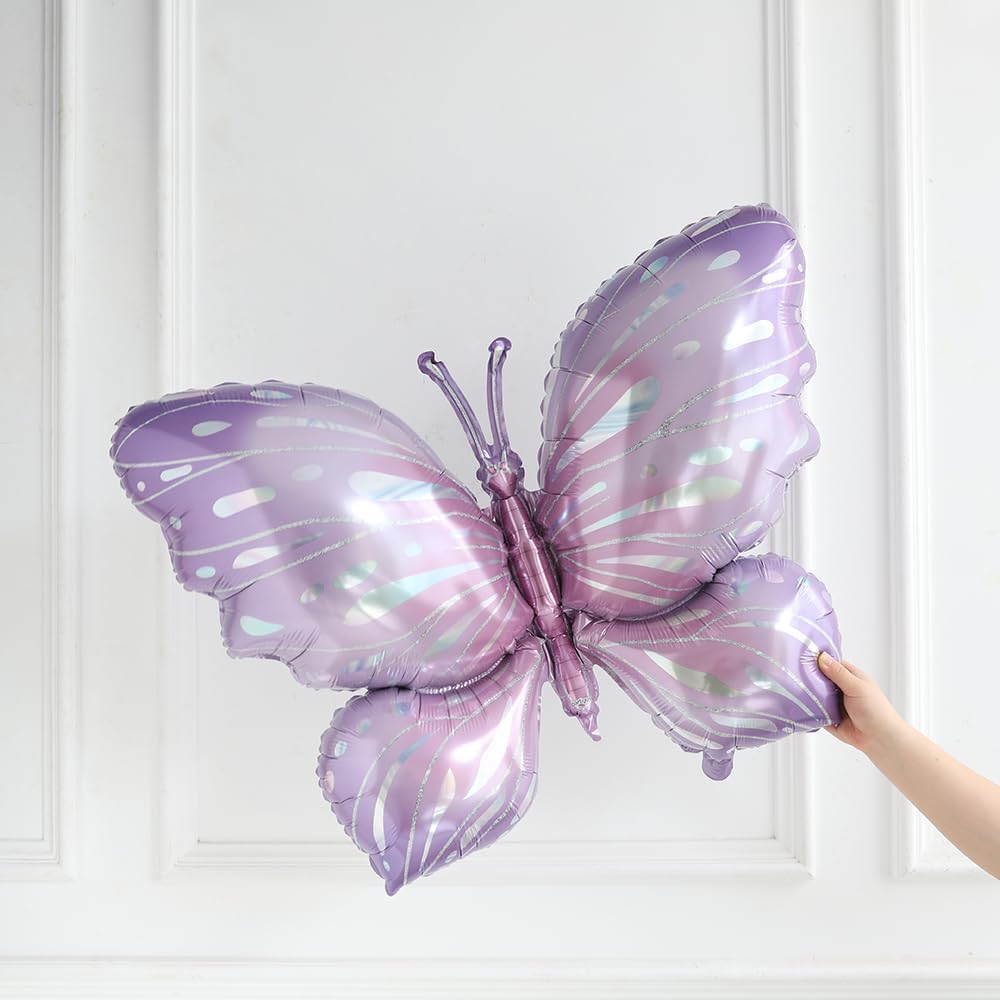 18 Pcs Purple Butterfly Balloons Birthday Decorations Set