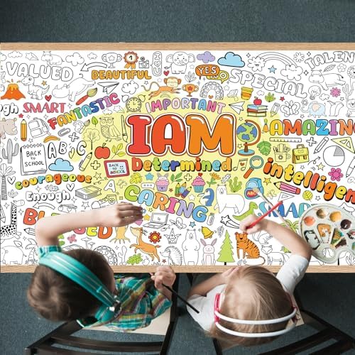 Positive Affirmations Coloring Poster for Kids