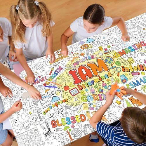 Positive Affirmations Coloring Poster for Kids
