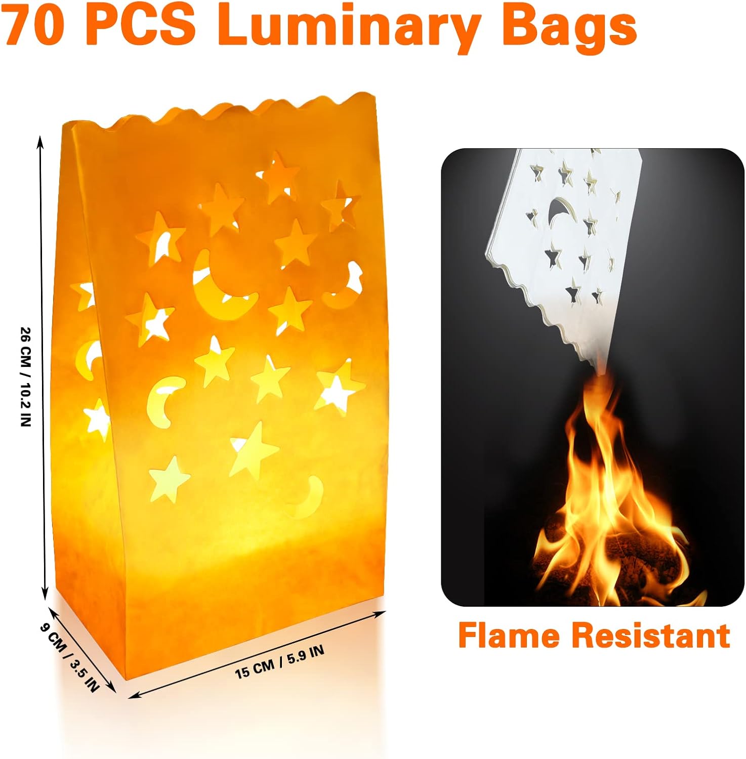 70PCS White Luminary Lantern Bags for Events