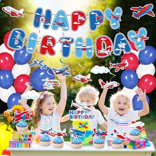 Airplane Birthday Party Decorations 49PCS Set