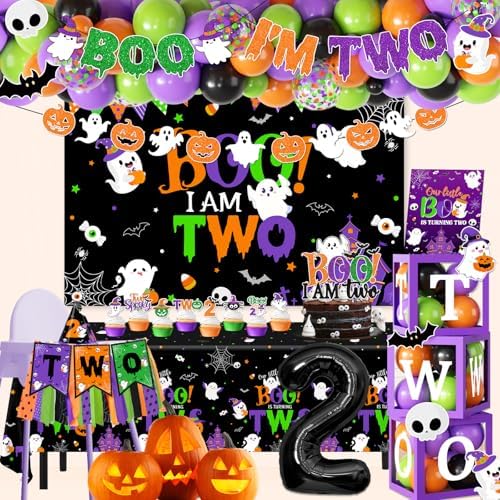 Halloween 2nd Birthday Decorations 164pcs Boo Im Two Party Kit