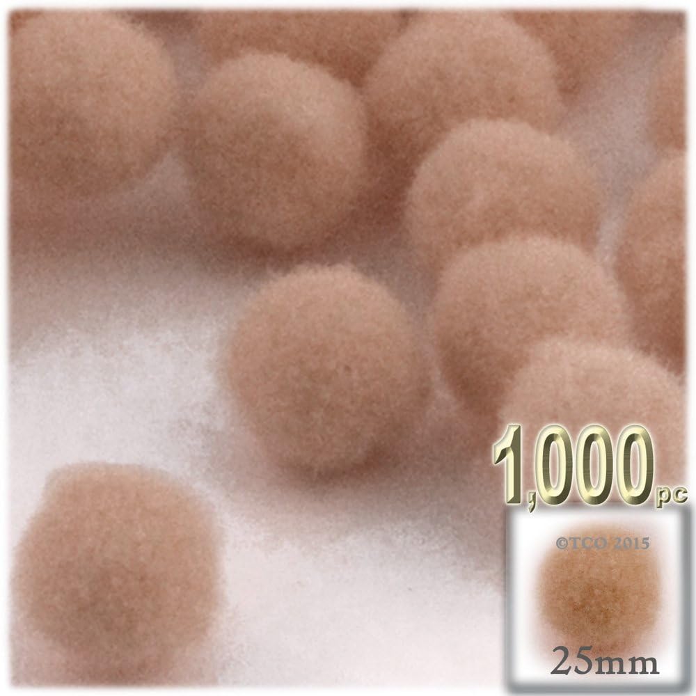 The Crafts Outlet 1000 Piece Acrylic Pom Poms White 25mm