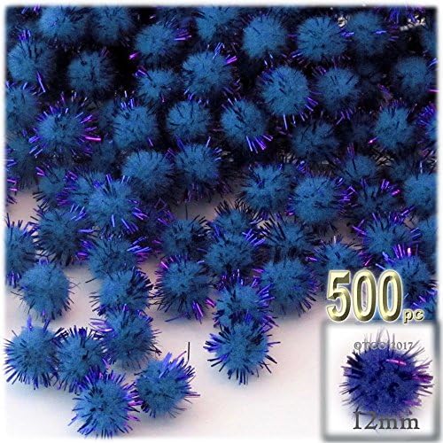 The Crafts Outlet Chenille Sparkly Pom Poms Pink 05-Inch 500-pc