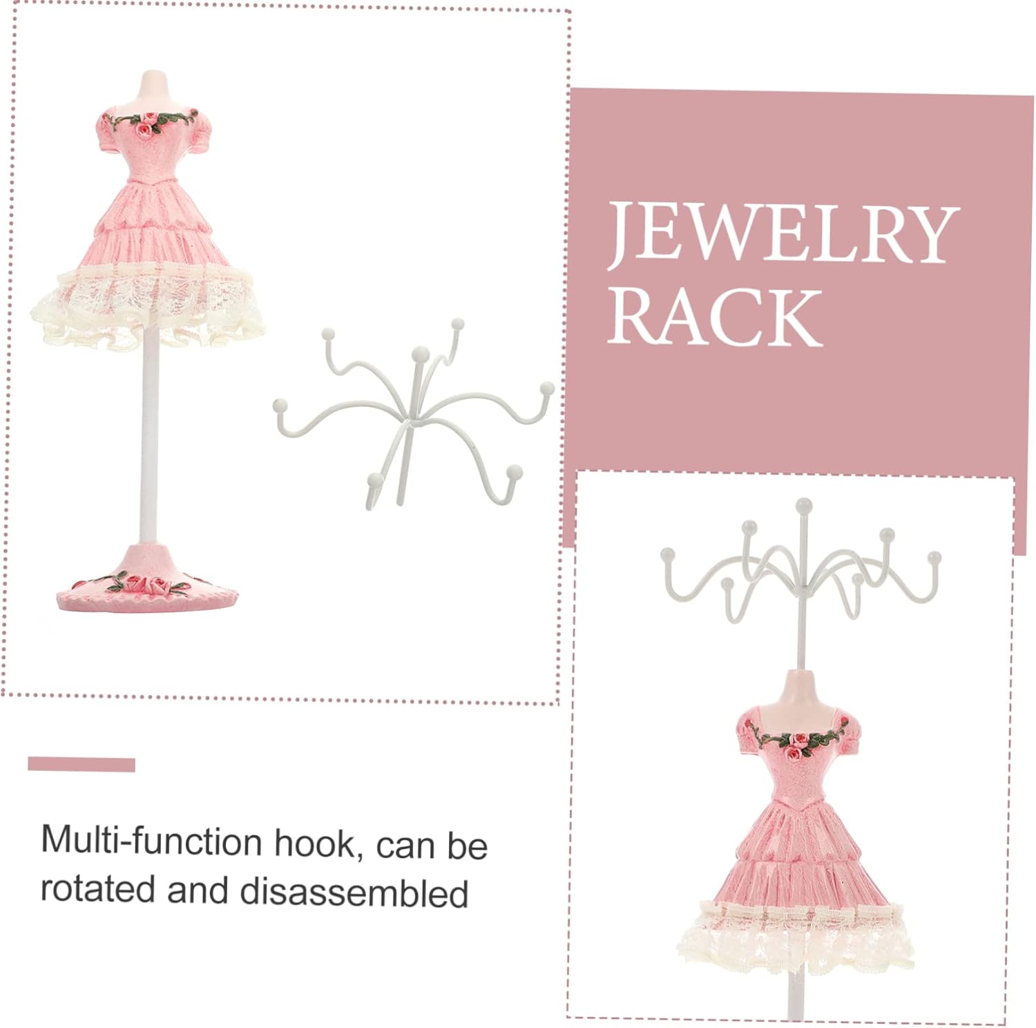 Beavorty Jewelry Display Easel Stand Organizer Shelf