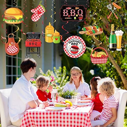 Ireer 52 Pcs BBQ Party Hanging Decor Swirls