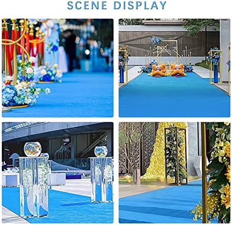 Blue Romantic Wedding Aisle Rug 15x30m Non-Slip Carpet Roll