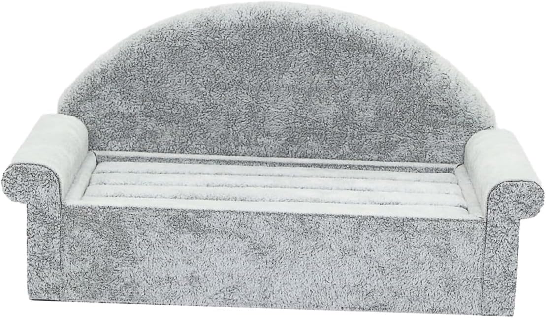 LIFKOME Sofa Shape Jewelry Display Stand in Grey Velvet